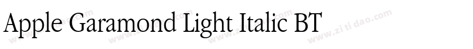 Apple Garamond Light Italic BT字体转换